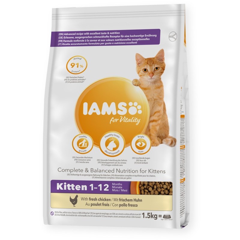 Iams - Croquettes chaton poulet - iams for vitality
