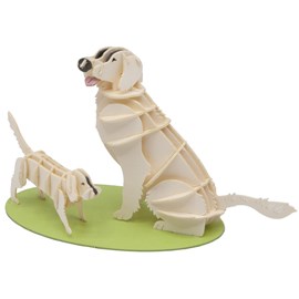Maquette 3d en papier golden retriever