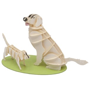 Maquette 3d en papier golden retriever