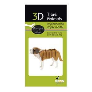 Maquette 3d en papier chien saint-bernar