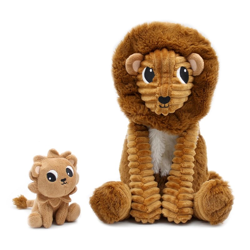 Peluche lion papa et son bébé