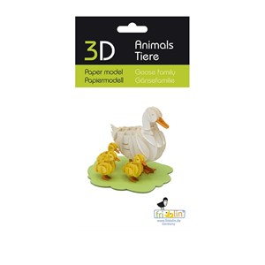 Maquette 3d en papier famille d'oies