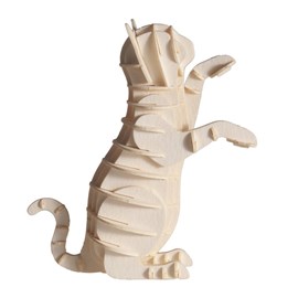 Maquette 3d en papier chat blanc