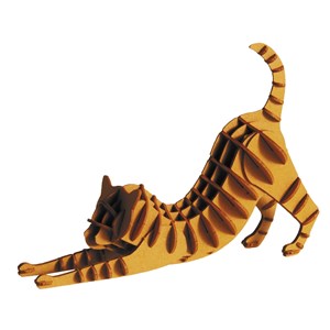 Maquette 3d en papier chat brun-roux