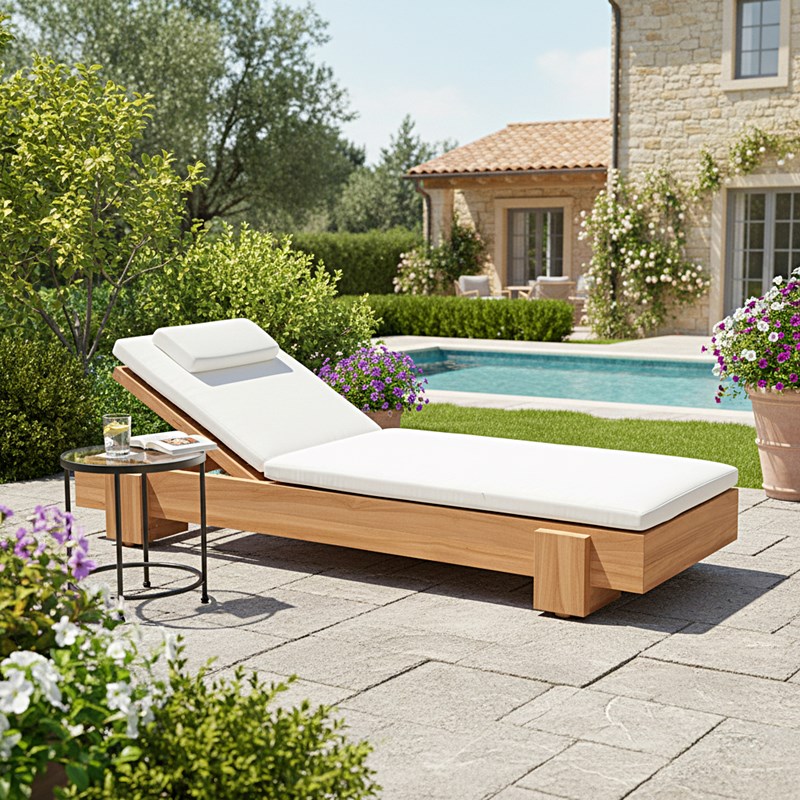 TECK'Attitude - Bain de soleil en teck massif canopee