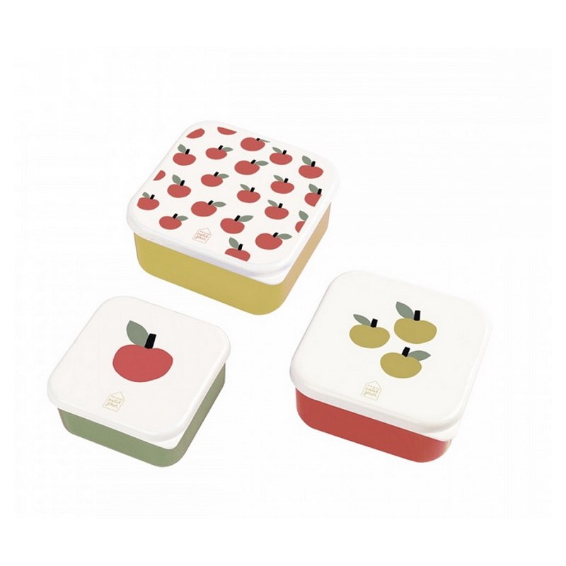 Petit Jour - Lot de 3 lunch box les pomme