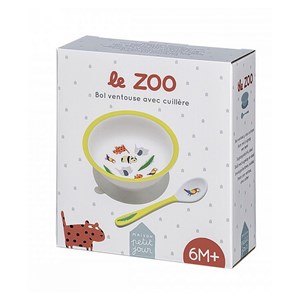 Bol a ventouse avec cuillere le zoo