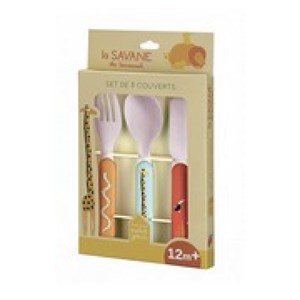 Set de 3 couverts theme la savane