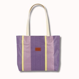 Sac cabas bea cire chevron parme