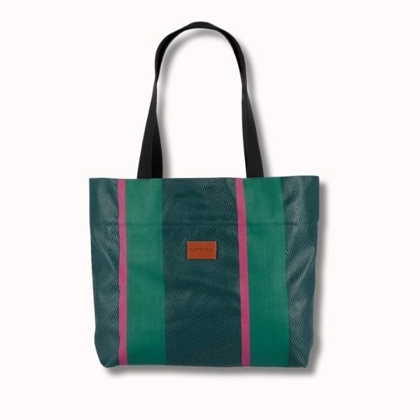 Sac cabas bea cire chevron vert