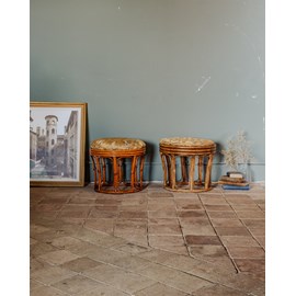 Paire de poufs en rotin n°81