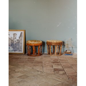 Paire de poufs en rotin n°81