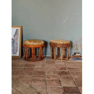 Paire de poufs en rotin n°81