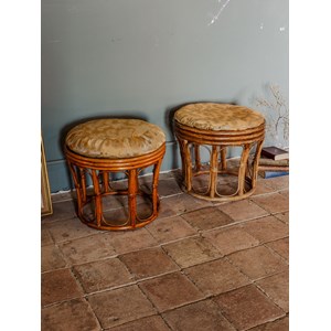 Paire de poufs en rotin n°81