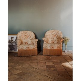 Paire de fauteuils crapaud en tissu n°748