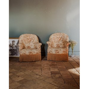 Paire de fauteuils crapaud en tissu n°748