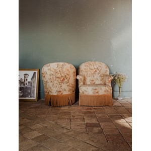 Paire de fauteuils crapaud en tissu n°748