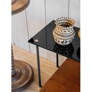 Table d'appoint en bois et verre n°1225