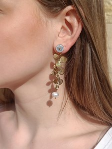 Boucles d’oreilles pendantes elora en acier inoxydable et fleurs séchées