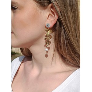 Boucles d’oreilles pendantes elora en acier inoxydable et fleurs séchées