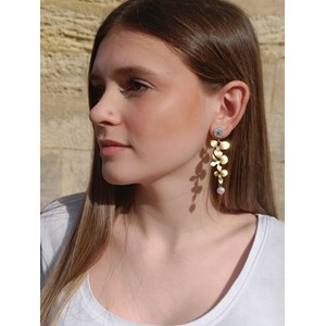 Boucles d’oreilles pendantes elora en acier inoxydable et fleurs séchées