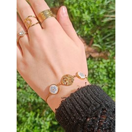 Bracelet elora en acier inoxydable et fleurs de myosotis