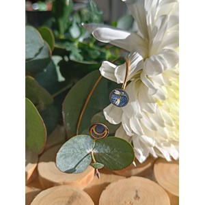 Bracelet nyvalis jonc acier inoxydable véritables fleurs travail artisana