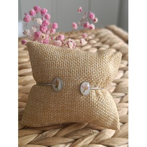 Bracelet jonc rose en acier inoxydable rhodié et fleurs