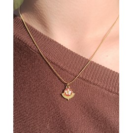 Collier alba artisanal en acier inoxydable et fleur séchée
