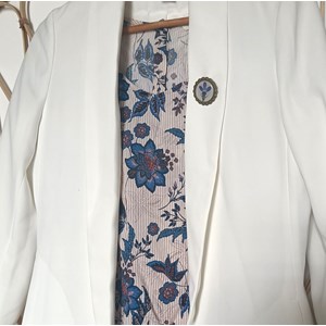 Broche isaure fleur de lobélia véritable fait main