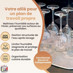 Venteo tapis egouttoir vaisselle cuisine microfibre absorbante - accessoire evie