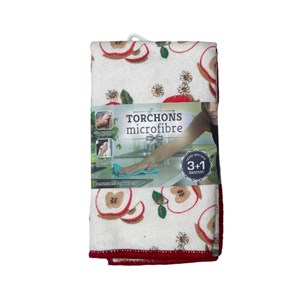 Venteo torchons microfibre cuisine haute absorption x4 - serviette de bain serpi