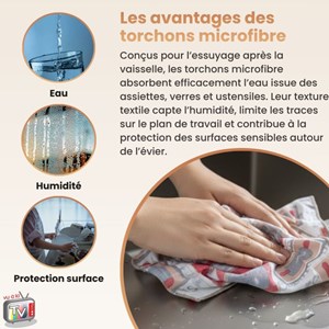 Venteo torchons microfibre cuisine haute absorption x4 - serviette de bain serpi
