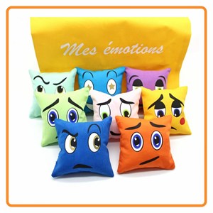Lot 2 de 8 coussins émotions