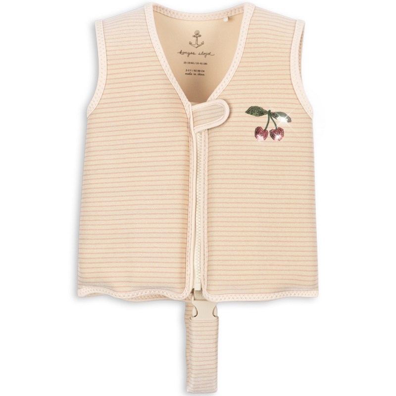 Gilet de natation cherry rose stripe (1-2 ans)