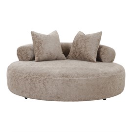 Antik-love seat en tissu chenillé beige ø160 cm