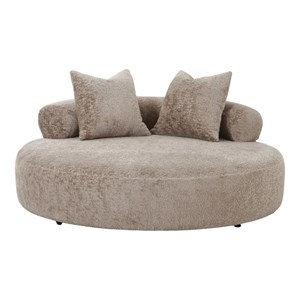 Antik-love seat en tissu chenillé beige ø160 cm