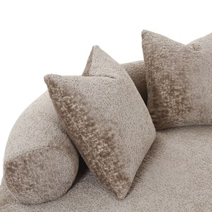 Antik-love seat en tissu chenillé beige ø160 cm