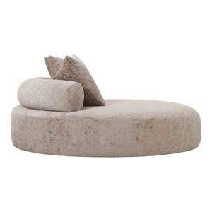 Antik-love seat en tissu chenillé beige ø160 cm