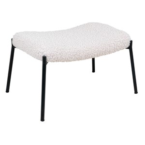 Boris-fauteuil et repose-pied vintage en tissu bouclé écru