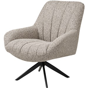 Fido-fauteuil loung pivotant en tissu chiné taupe