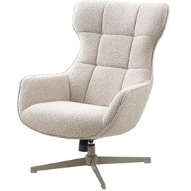 Karl-fauteuil lounge pivotant en tissu beige
