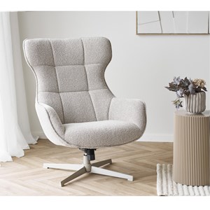 Karl-fauteuil lounge pivotant en tissu beige