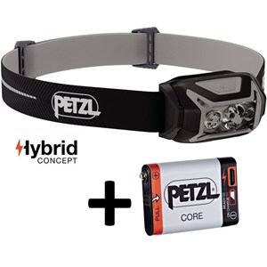 Lampe frontale petzl actik core noire et grise