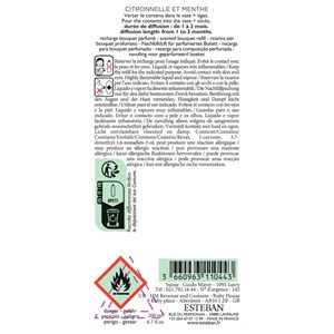 Recharge bouquet parfumé 200ml citronnelle et menthe