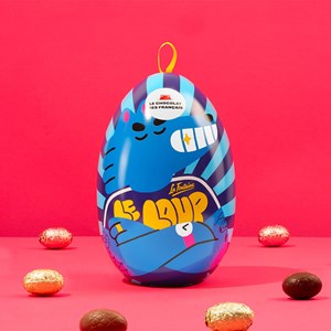 Œuf pâques noir gianduja & lait caramel