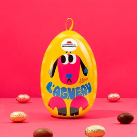 Œuf pâques noir gianduja & lait caramel