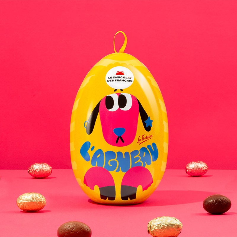 Œuf pâques noir gianduja & lait caramel