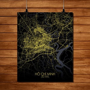 Ho chi minh carte ville city map nuit