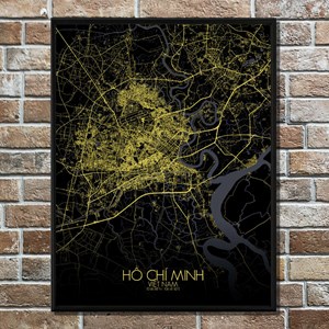 Ho chi minh carte ville city map nuit